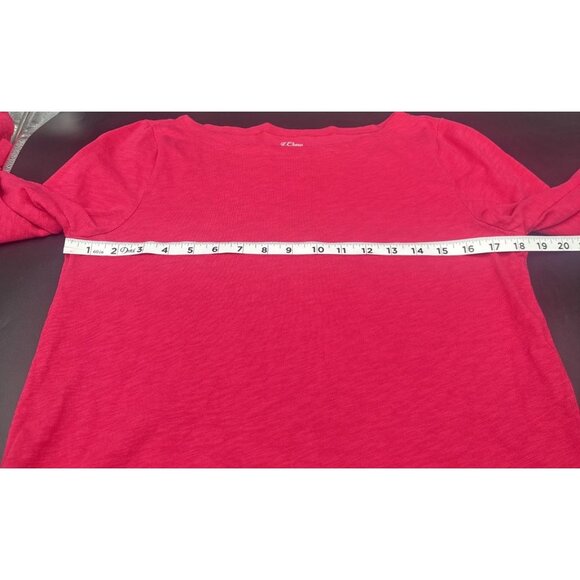J. Crew Women’s Pink Slub Tee Scoop Neck Pullover 3/4 Sleeve Cotton Top Sz M - Picture 7 of 8